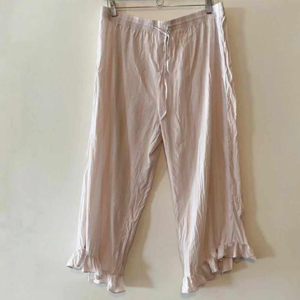 Show Me Your Mumu PJ Pants cropped length with ruffled hem